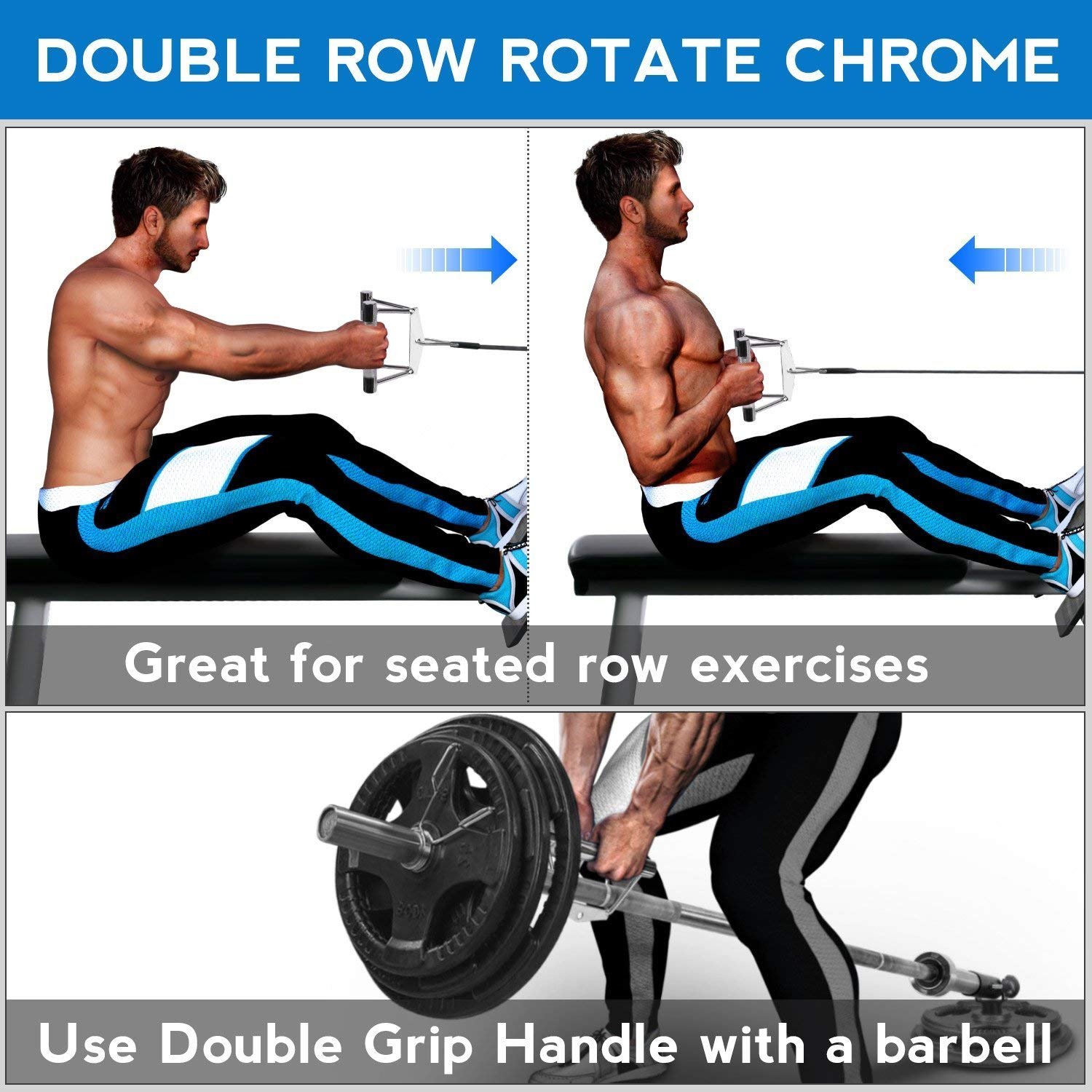 Heavy Duty Seated Row Close Grip Handle​ Gym Training Exercise Cable Attachment