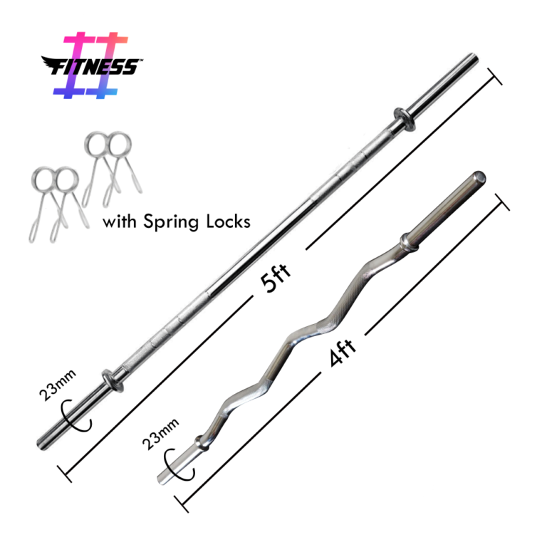 Hashtag Fitness Straight Rod 5ft 23mm EZ CURL BAR 4ft 23mm With